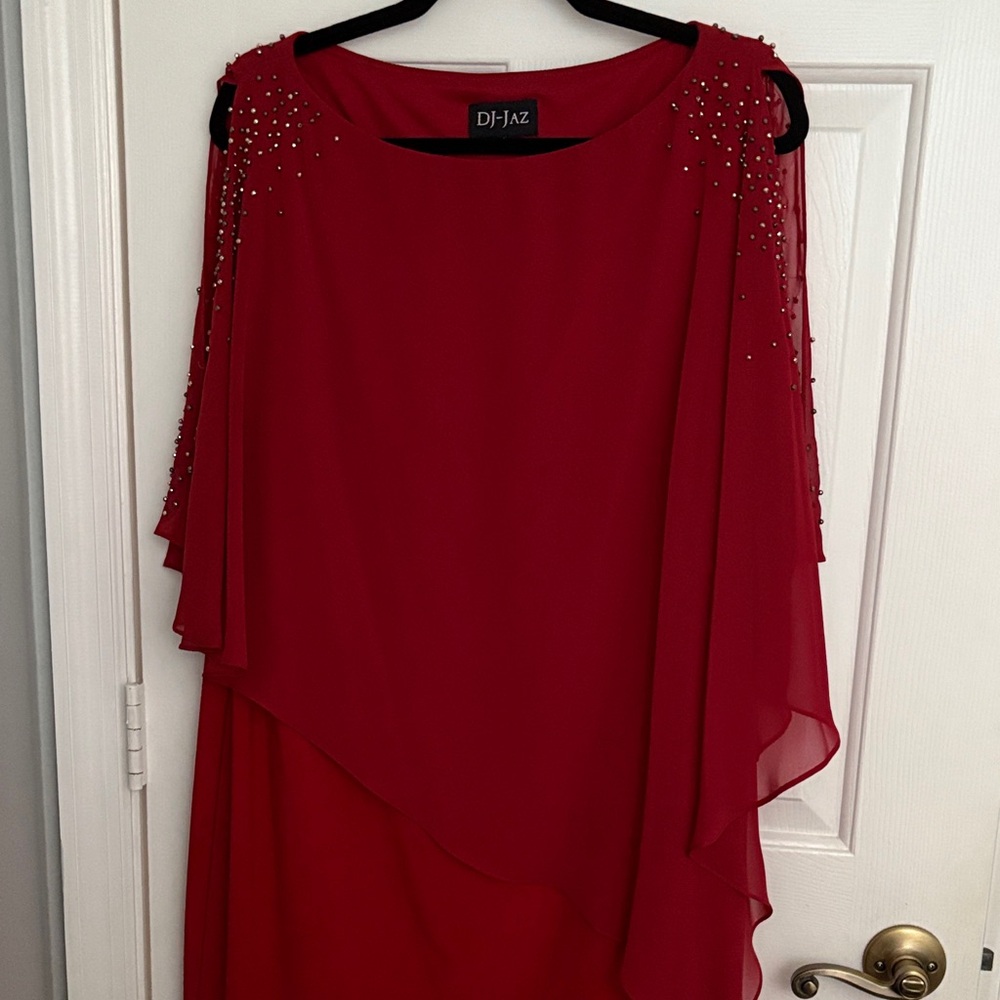 Elegant Red Asymmetrical Dress